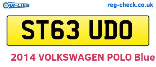 ST63UDO are the vehicle registration plates.
