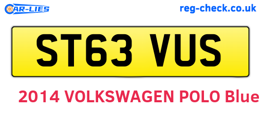 ST63VUS are the vehicle registration plates.