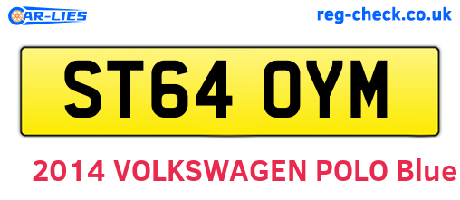 ST64OYM are the vehicle registration plates.