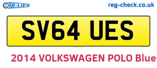 SV64UES are the vehicle registration plates.