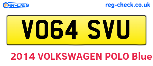 VO64SVU are the vehicle registration plates.
