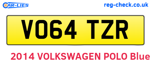 VO64TZR are the vehicle registration plates.
