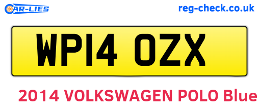 WP14OZX are the vehicle registration plates.