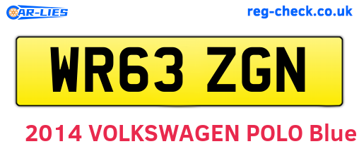 WR63ZGN are the vehicle registration plates.