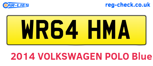 WR64HMA are the vehicle registration plates.