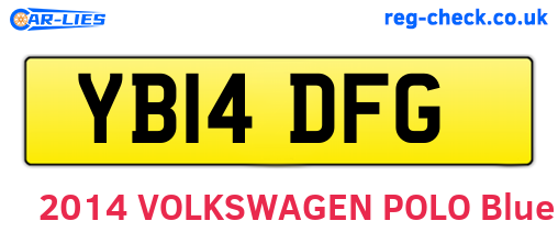 YB14DFG are the vehicle registration plates.