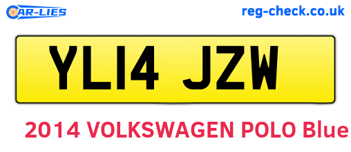 YL14JZW are the vehicle registration plates.