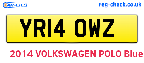 YR14OWZ are the vehicle registration plates.