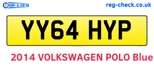 YY64HYP are the vehicle registration plates.