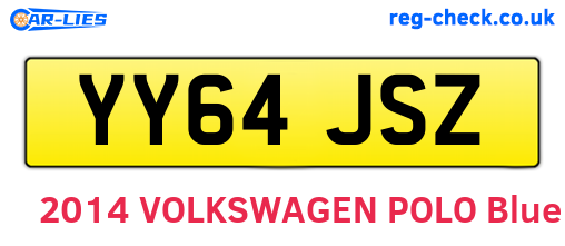 YY64JSZ are the vehicle registration plates.