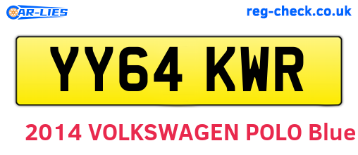 YY64KWR are the vehicle registration plates.