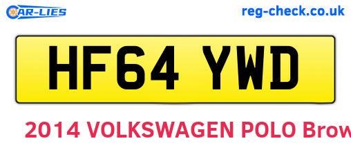 HF64YWD are the vehicle registration plates.