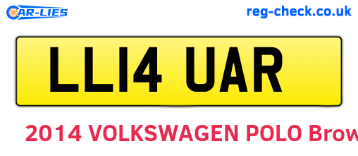 LL14UAR are the vehicle registration plates.