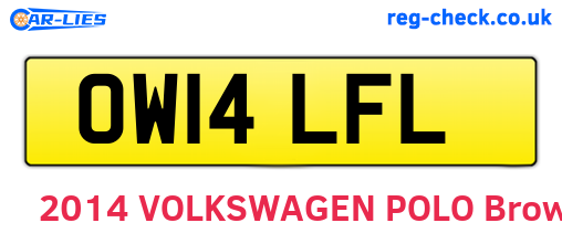OW14LFL are the vehicle registration plates.