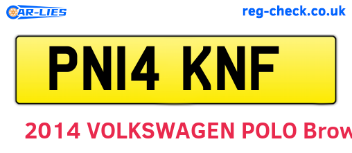 PN14KNF are the vehicle registration plates.