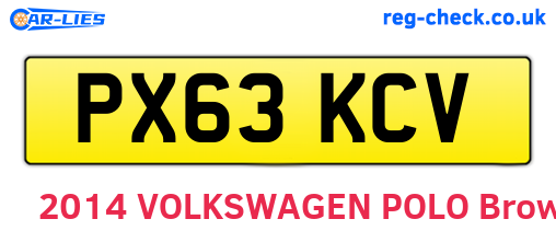 PX63KCV are the vehicle registration plates.