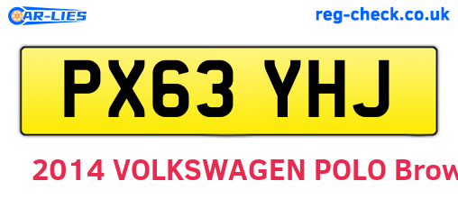 PX63YHJ are the vehicle registration plates.
