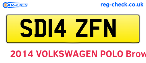 SD14ZFN are the vehicle registration plates.