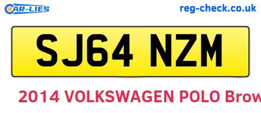 SJ64NZM are the vehicle registration plates.