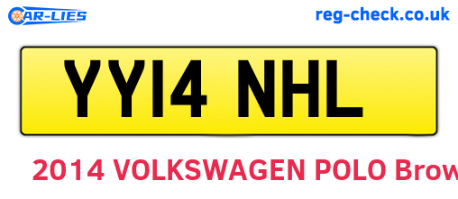YY14NHL are the vehicle registration plates.