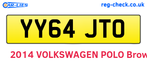 YY64JTO are the vehicle registration plates.