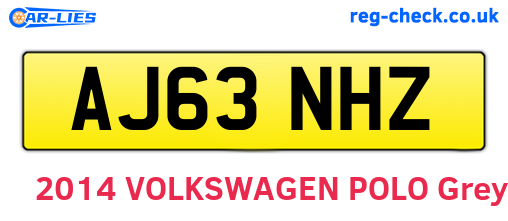 AJ63NHZ are the vehicle registration plates.