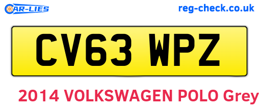 CV63WPZ are the vehicle registration plates.