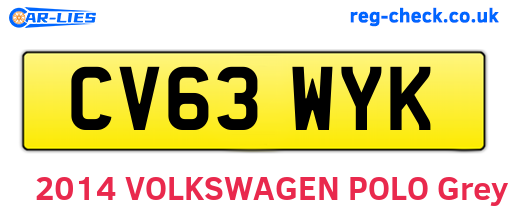 CV63WYK are the vehicle registration plates.