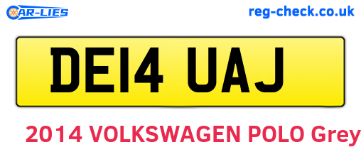 DE14UAJ are the vehicle registration plates.