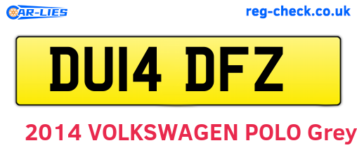 DU14DFZ are the vehicle registration plates.