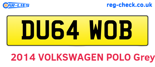 DU64WOB are the vehicle registration plates.