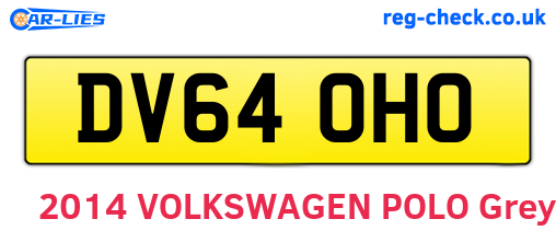 DV64OHO are the vehicle registration plates.