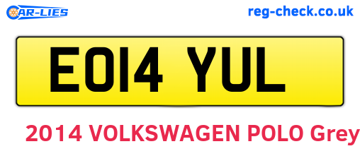 EO14YUL are the vehicle registration plates.