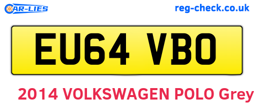 EU64VBO are the vehicle registration plates.