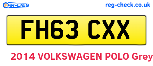 FH63CXX are the vehicle registration plates.