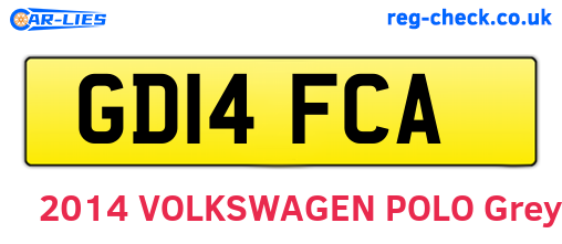 GD14FCA are the vehicle registration plates.