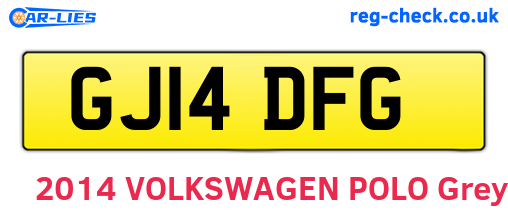 GJ14DFG are the vehicle registration plates.