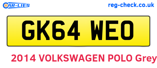 GK64WEO are the vehicle registration plates.