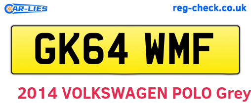 GK64WMF are the vehicle registration plates.