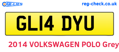 GL14DYU are the vehicle registration plates.