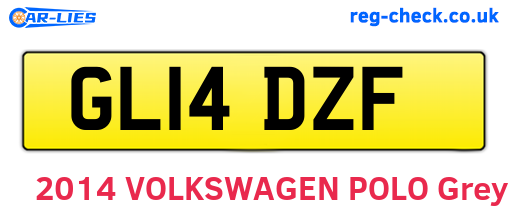 GL14DZF are the vehicle registration plates.