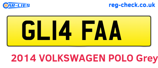 GL14FAA are the vehicle registration plates.