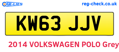 KW63JJV are the vehicle registration plates.