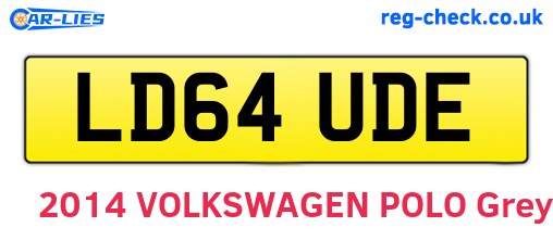 LD64UDE are the vehicle registration plates.