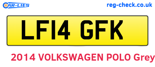 LF14GFK are the vehicle registration plates.