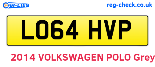 LO64HVP are the vehicle registration plates.