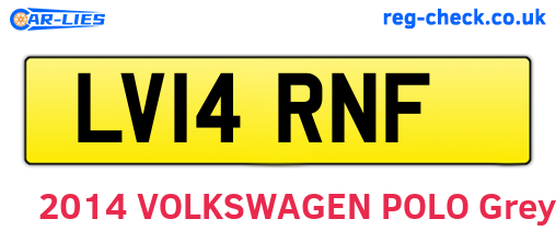 LV14RNF are the vehicle registration plates.