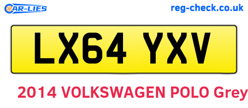 LX64YXV are the vehicle registration plates.