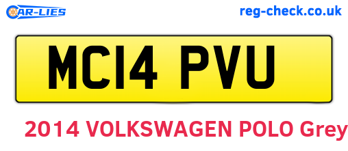 MC14PVU are the vehicle registration plates.