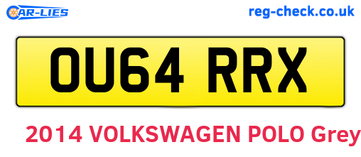 OU64RRX are the vehicle registration plates.